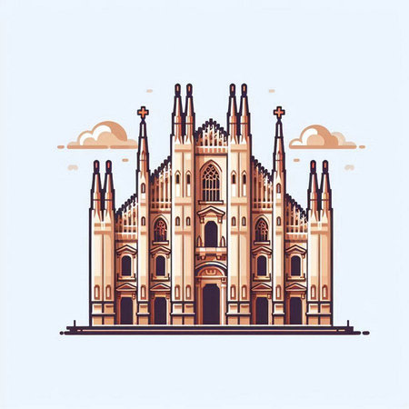Barcelona Cathedral designed by Santiago Calatrava.のイラスト素材