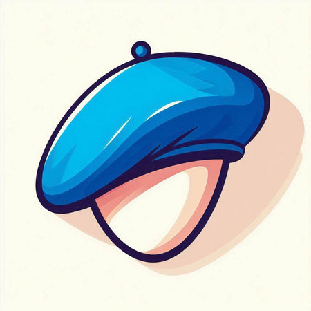 Vector illustration of a blue hat with a visor on a white backgroundのイラスト素材