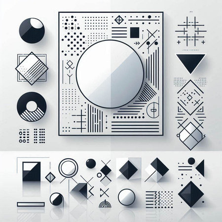 Abstract geometric elements set. Vector design elements for graphic and web layouts.のイラスト素材