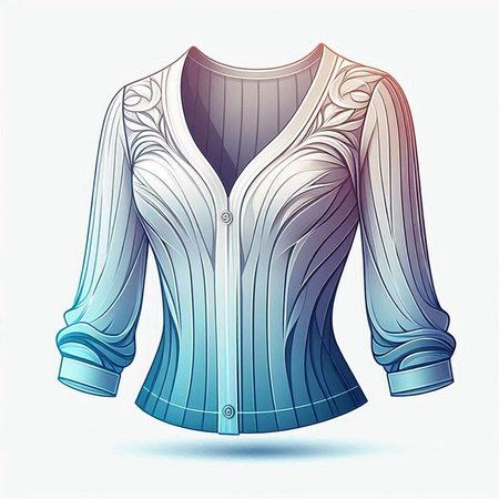 Vector illustration of a blouse with a pattern on a white backgroundのイラスト素材