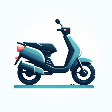 Modern scooter. Motorcycle, motorbike. Vector illustration.のイラスト素材