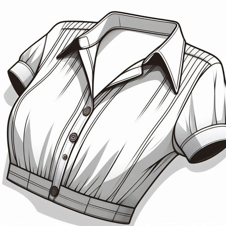 Illustration of a men's shirt on a white background - vectorのイラスト素材