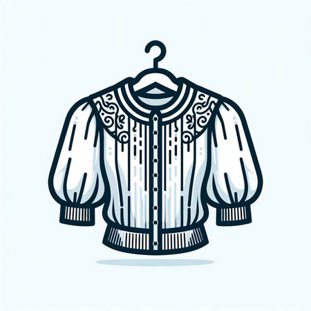 Fashion jacket with ornament on hanger. Vector Illustration.のイラスト素材