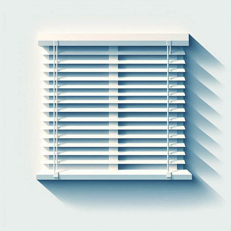 Illustration of a window with blinds on a white background.のイラスト素材