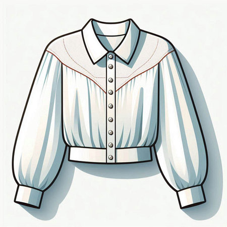 Illustration of a shirt with a collar on a white background.のイラスト素材