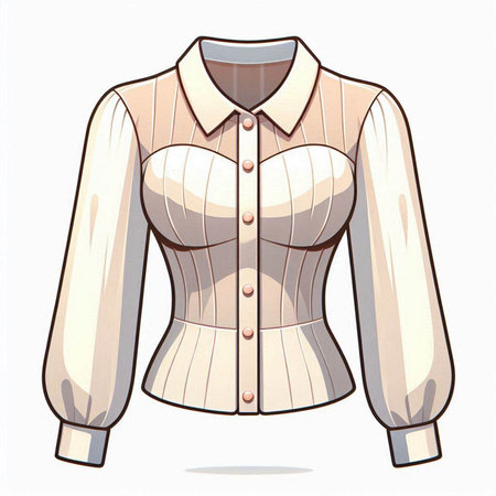 Illustration of a female blouse isolated on a white background.のイラスト素材