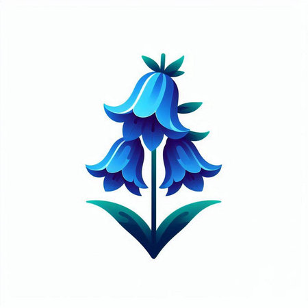 Bluebell flower icon isolated on white background. Vector Illustration.のイラスト素材