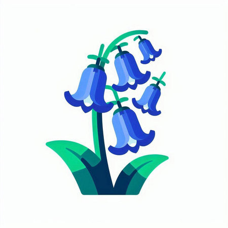 Bluebells isolated on a white background. Vector illustration in flat style.のイラスト素材