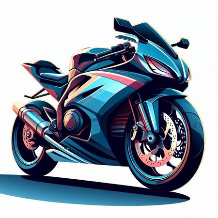 motorcycle vector illustration on a white background in a modern styleのイラスト素材