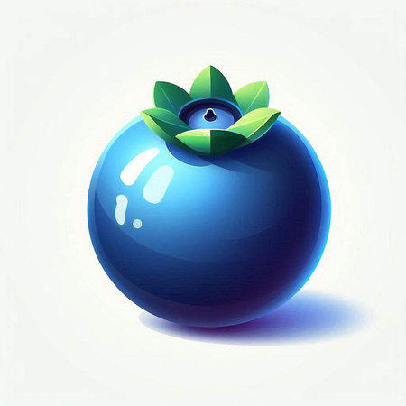 Blueberry with leaf on white background. Vector illustration. Eps 10.のイラスト素材