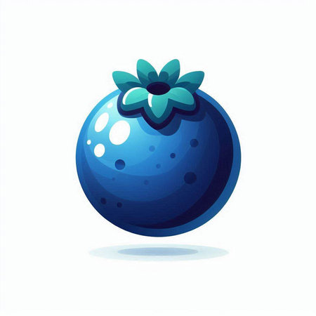 Blueberry isolated on white background. Vector illustration. Eps 10.のイラスト素材