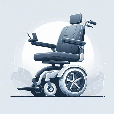 Wheelchair. Wheelchair for disabled person. Wheelchair for disabled people. Vector illustration.のイラスト素材
