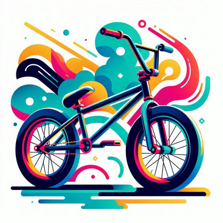 Bike with abstract colorful background. Vector illustration. Eps 10.のイラスト素材