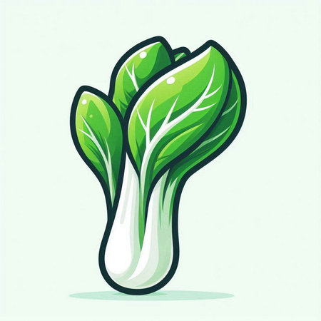 Bok choy vector illustration. Cartoon bok choy icon.のイラスト素材