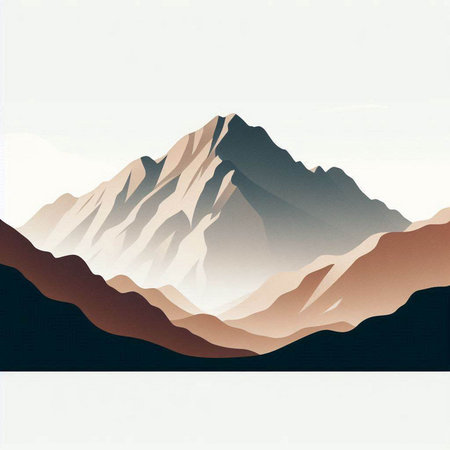 Mountains in the clouds. Landscape with mountains. Vector illustration.のイラスト素材