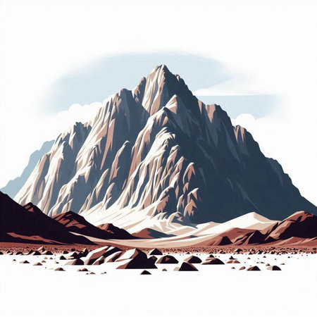 Mountains in the desert. Landscape with mountains. Vector illustration.のイラスト素材