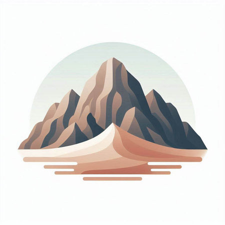 Mountain landscape. Vector illustration of a mountain range in a flat style.のイラスト素材