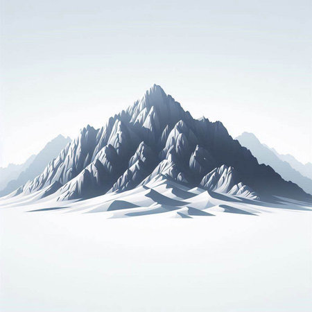 Mountains in the snow. Landscape with mountains. Vector illustration.のイラスト素材