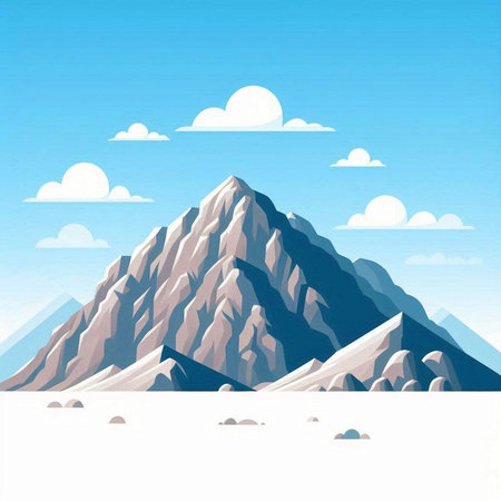 Mountains with blue sky and clouds. Vector illustration for your designのイラスト素材