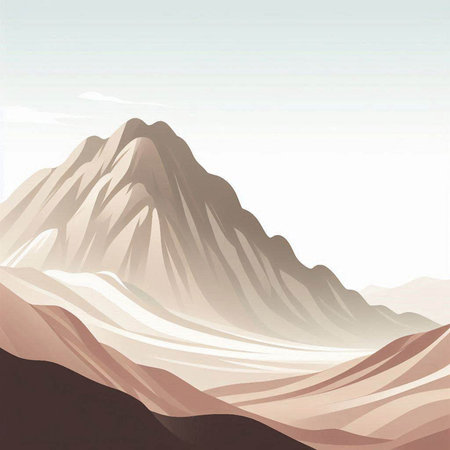 Mountains in the desert. Vector illustration of a mountain landscape.のイラスト素材