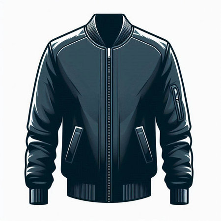 Men's black jacket isolated on a white background. Vector illustration.のイラスト素材