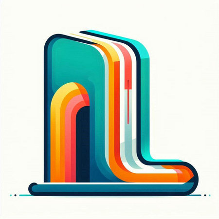 Colorful 3d letter L on white background. Vector illustration.のイラスト素材