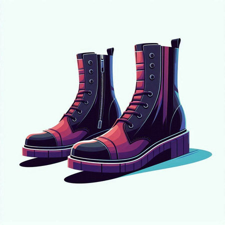 Vector illustration of a pair of women's boots on a white backgroundのイラスト素材