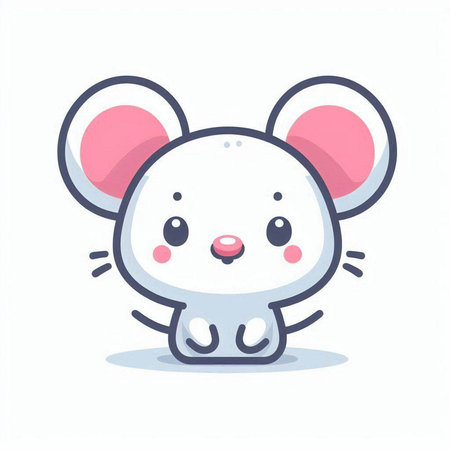 Cute mouse cartoon icon. Cute animal cartoon vector illustration.のイラスト素材