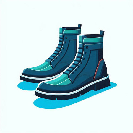 Winter boots isolated on white background. Vector illustration. Eps 10.のイラスト素材