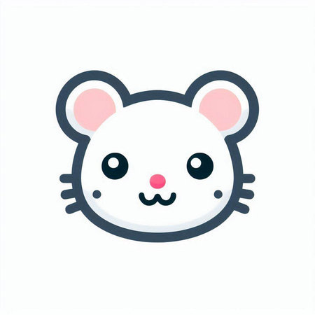 Cute little mouse. Vector illustration. Isolated on white background.のイラスト素材