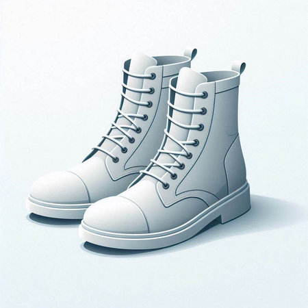 Winter boots on a white background. 3d render. Illustration.のイラスト素材