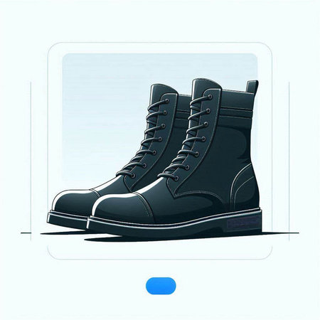 Vector illustration of a pair of black men's boots on a white backgroundのイラスト素材