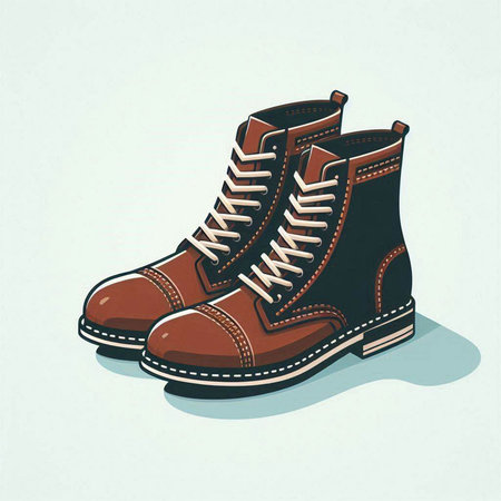 Vector illustration of men's shoes in retro style. Template for your design.のイラスト素材