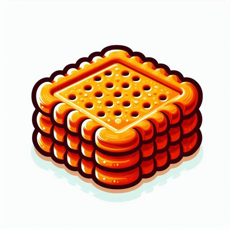 Illustration of a cracker isolated on a white background - vectorのイラスト素材