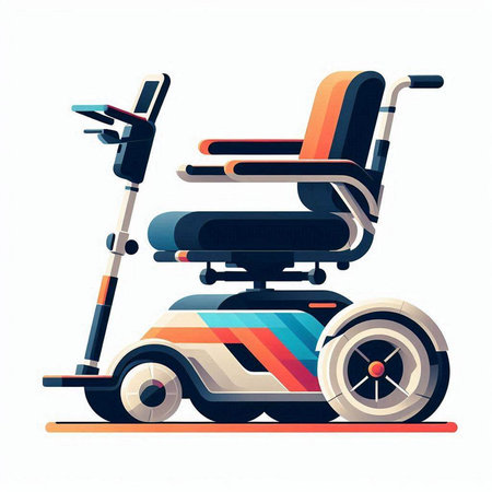 Wheelchair isolated on white background. Vector illustration in flat style.のイラスト素材
