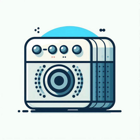 Retro camera icon. Vector illustration in flat style. Isolated on white background.のイラスト素材