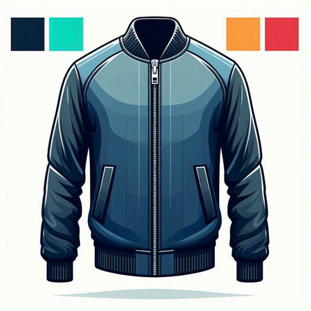 Vector illustration of a men's jacket on a white background. Front view.のイラスト素材