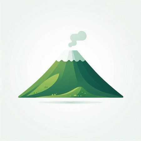 mountain with smoke on white background. vector illustration. Eps 10のイラスト素材