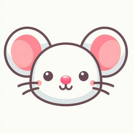 Cute cartoon mouse. Vector illustration isolated on a white background.のイラスト素材