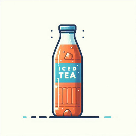 Illustration of a bottle of cola. Vector illustration in flat style.のイラスト素材