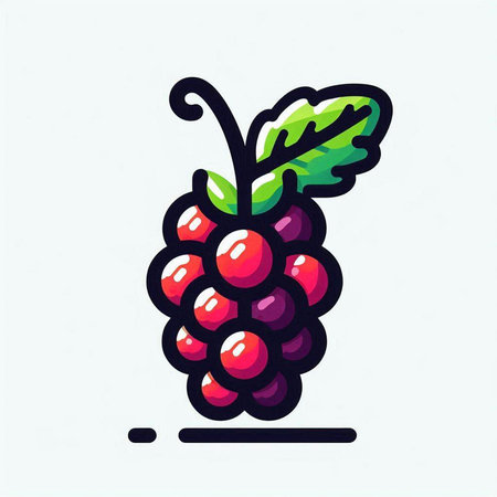 Grapes icon in doodle style. Vector illustration.のイラスト素材