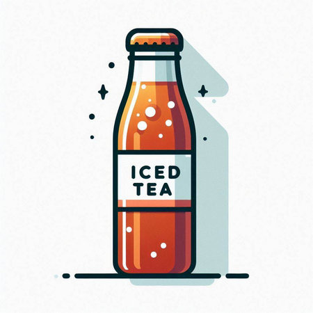 Bottle of cola. Vector illustration in flat linear style.のイラスト素材