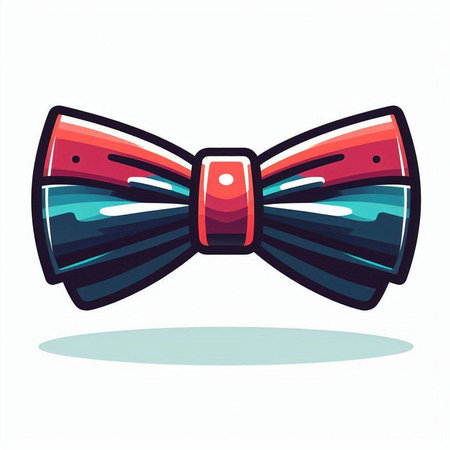 Colorful bow tie. Vector illustration isolated on a white background.のイラスト素材