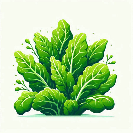 Vector illustration of fresh green chard leaves isolated on white background.のイラスト素材