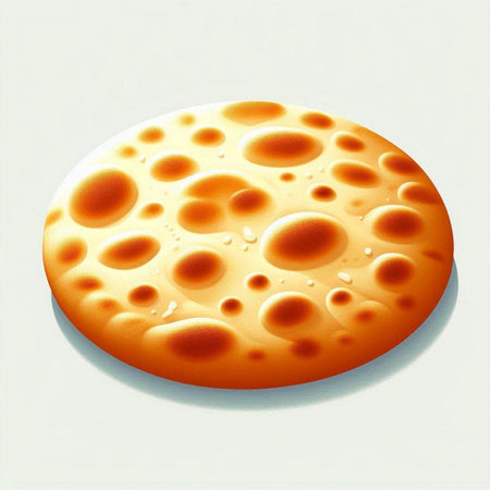 Illustration of a round biscuit with holes on a white backgroundのイラスト素材