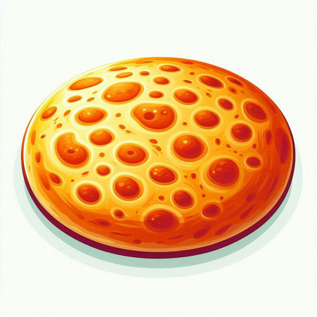 Illustration of a round biscuit with holes on a white backgroundのイラスト素材