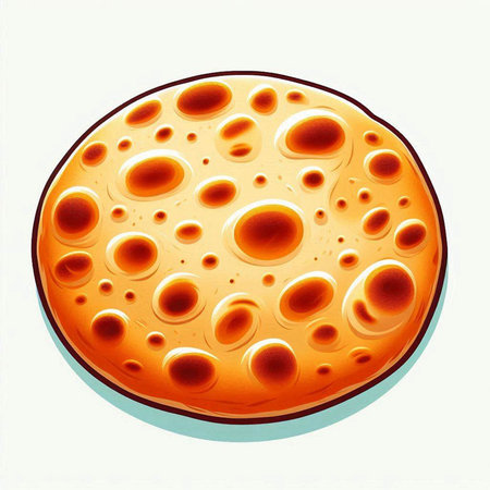 Illustration of a round biscuit with holes on a white backgroundのイラスト素材