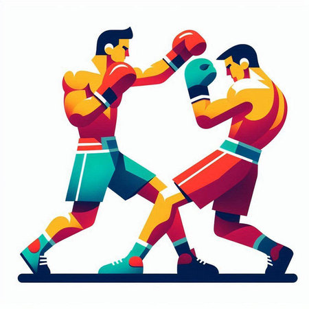 Boxing vector illustration isolated on a white background. Sport illustration.のイラスト素材
