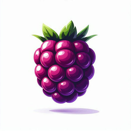 Raspberry. Vector illustration. Isolated on a white background.のイラスト素材