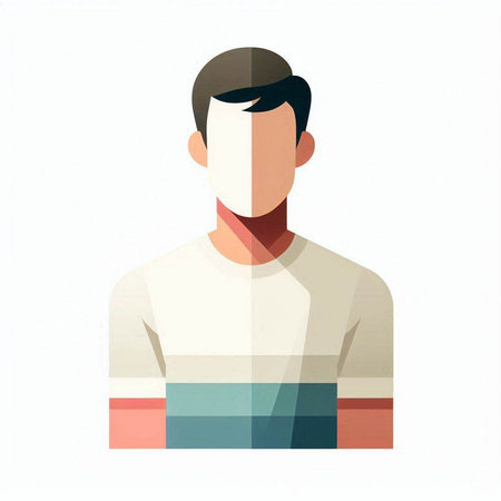 Illustration of a man wearing a face mask. Vector illustration.のイラスト素材